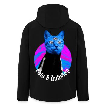 Cats & Dubstep – Rave Outfit Festival Dubstep - Recycelte Männer Softshell-Jacke von Stanley/Stella - Schwarz - Hinten - AI Model Male 185 light (185cm)