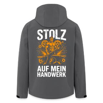 Stolz auf mein Handwerk - Recycelte Männer Softshell-Jacke von Stanley/Stella - Schwarz - Hinten - AI Model Male 185 light (185cm)