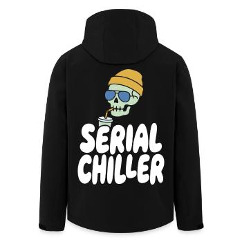 Serial Chiller Funny Horror Design - Men’s Recycled Softshell Jacket by Stanley/Stella - black - Back - AI Model Male 185 light (185cm)