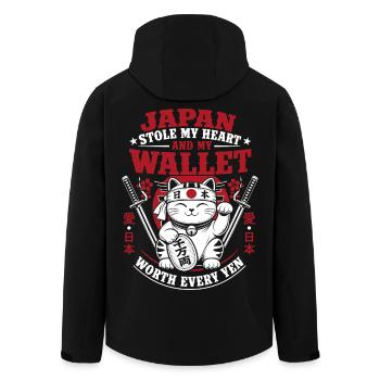 Japan Stole My Heart And My Wallet - Recycelte Männer Softshell-Jacke von Stanley/Stella - Schwarz - Hinten - AI Model Male 185 light (185cm)