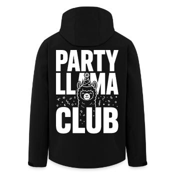 Party Llama Club – Festive mood - Men’s Recycled Softshell Jacket by Stanley/Stella - black - Back - AI Model Male 185 light (185cm)