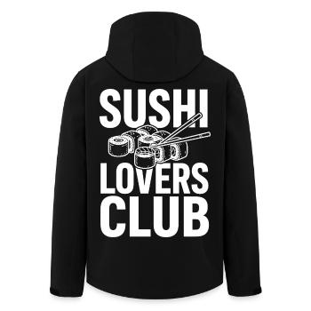 Club des amateurs de sushi avec des baguettes - Veste softshell homme en polyester recyclé Stanley/Stella - noir - Dos - AI Model Male 185 light (185cm)
