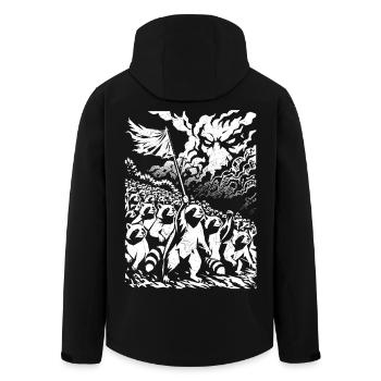 Protestation des ratons laveurs : design artistique urbain vintage - Veste softshell homme en polyester recyclé Stanley/Stella - noir - Dos - AI Model Male 185 light (185cm)