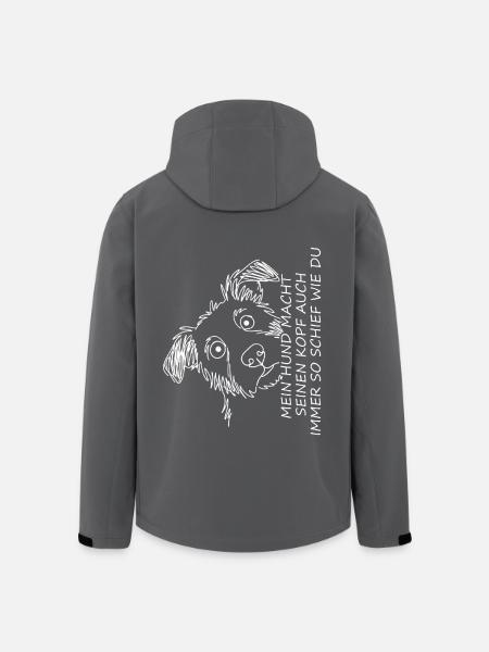 Hundeporträt mit lustigem Spruch - Recycelte Männer Softshell-Jacke von Stanley/Stella - Schwarz