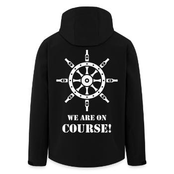 We Are On Course! (Beer / Ship’s Wheel / White) - Men’s Recycled Softshell Jacket by Stanley/Stella - black - Back - AI Model Male 185 light (185cm)