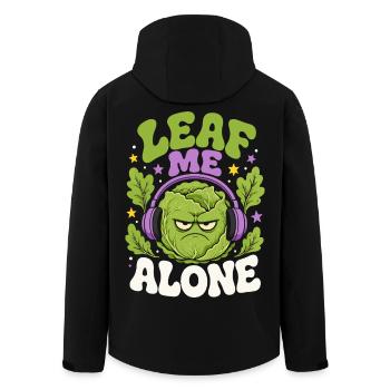 Leaf Me Alone Salad Humor - Men’s Recycled Softshell Jacket by Stanley/Stella - black - Back - AI Model Male 185 light (185cm)