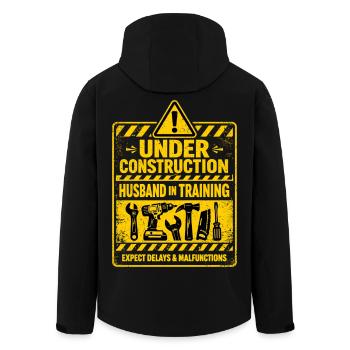 Chemise de marié pour enterrement de vie de garçon - En cours de construction - Veste softshell homme en polyester recyclé Stanley/Stella - noir - Dos - AI Model Male 185 light (185cm)