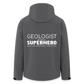 Geologist Superhero Geology - Men’s Recycled Softshell Jacket by Stanley/Stella - black - Back - AI Model Male 185 light (185cm)