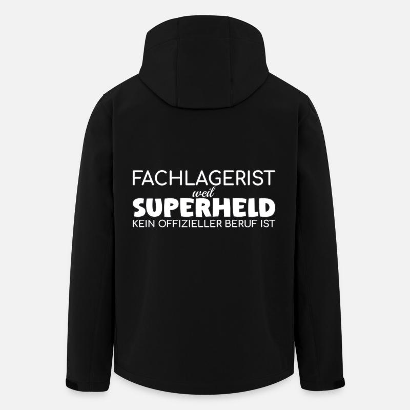 Fachlagerist Superheld - Recycelte Männer Softshell-Jacke von Stanley/Stella - Schwarz