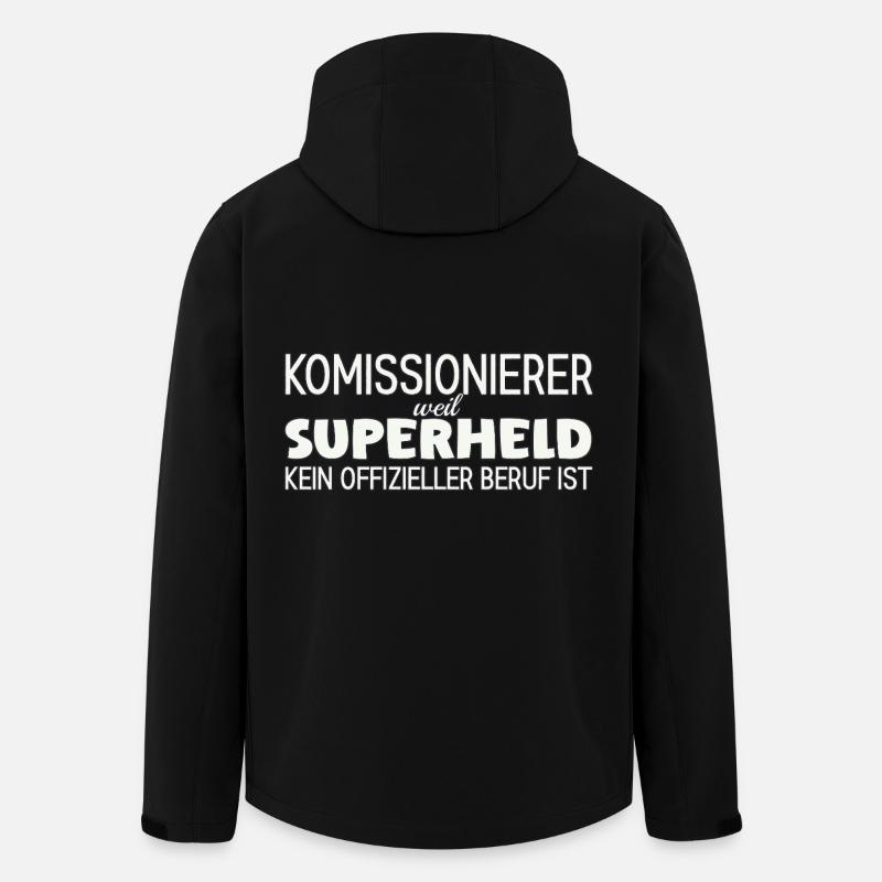 Komissionierer Superheld - Recycelte Männer Softshell-Jacke von Stanley/Stella - Schwarz