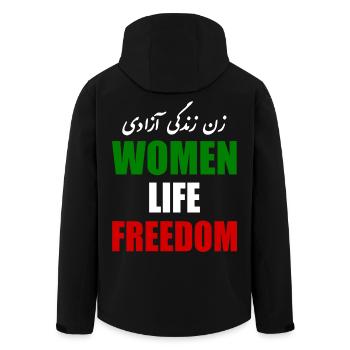 Women life freedom - Recycelte Männer Softshell-Jacke von Stanley/Stella - Schwarz - Hinten - AI Model Male 185 light (185cm)