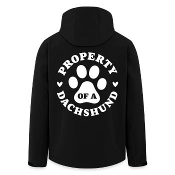 Property of a Dachshund - Men’s Recycled Softshell Jacket by Stanley/Stella - black - Back - AI Model Male 185 light (185cm)