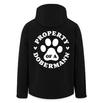 Property of a Dobermann - Men’s Recycled Softshell Jacket by Stanley/Stella - black - Back - AI Model Male 185 light (185cm)