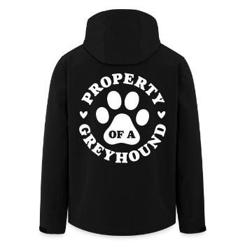 Property of a Greyhound - Men’s Recycled Softshell Jacket by Stanley/Stella - black - Back - AI Model Male 185 light (185cm)