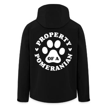 Property of a Pomeranian - Men’s Recycled Softshell Jacket by Stanley/Stella - black - Back - AI Model Male 185 light (185cm)