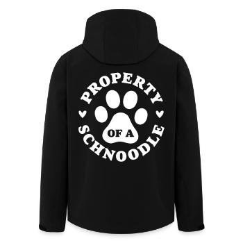 Property of a Schnoodle - Men’s Recycled Softshell Jacket by Stanley/Stella - black - Back - AI Model Male 185 light (185cm)