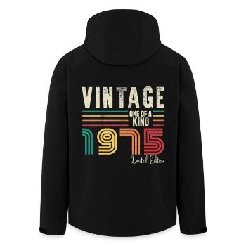 1975 Retro Vintage Geburtstag geboren 1975 - Recycelte Männer Softshell-Jacke von Stanley/Stella - Schwarz - Hinten - AI Model Male 185 light (185cm)