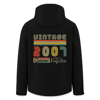 2007 Vintage Born 2007 Vintage Geburtstagsgeschenk - Recycelte Männer Softshell-Jacke von Stanley/Stella - Schwarz - Hinten - AI Model Male 185 light (185cm)