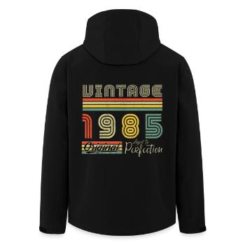 1985 Vintage Original 1985 Birthday Gift - Men’s Recycled Softshell Jacket by Stanley/Stella - black - Back - AI Model Male 185 light (185cm)
