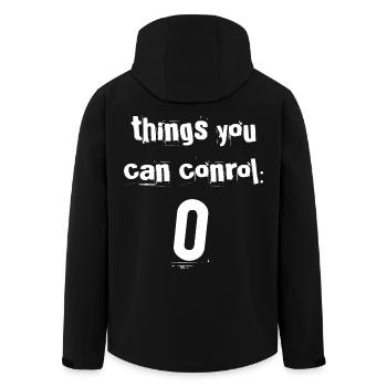 Zero control - Men’s Recycled Softshell Jacket by Stanley/Stella - black - Back - AI Model Male 185 light (185cm)