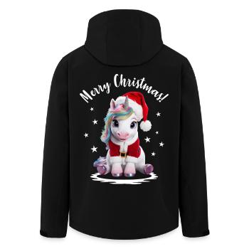 Unicorn Christmas Merry Christmas Cute Cute - Men’s Recycled Softshell Jacket by Stanley/Stella - black - Back - AI Model Male 185 light (185cm)