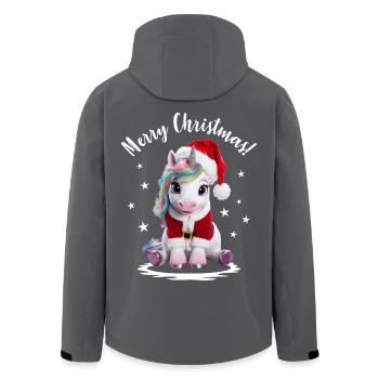 Einhorn Weihnachten Merry Christmas niedlich süß - Recycelte Männer Softshell-Jacke von Stanley/Stella - Anthrazit - Hinten - AI Model Male 185 light (185cm)