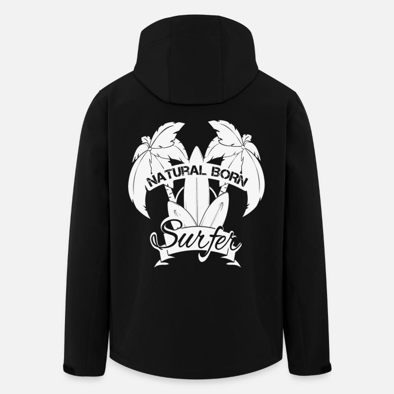 Natural Born Surfer - Recycelte Männer Softshell-Jacke von Stanley/Stella - Schwarz