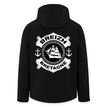 bretagne breizh 27 - Veste softshell homme en polyester recyclé Stanley/Stella - noir - Dos - AI Model Male 185 light (185cm)