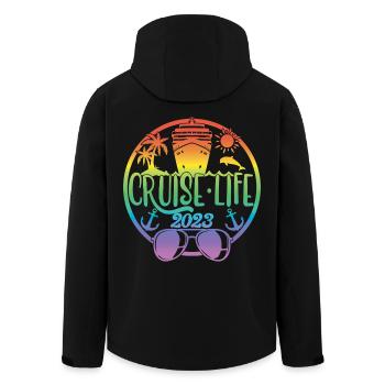 Cruise Life 2023 Cruising Summer Holiday Vacation - Men’s Recycled Softshell Jacket by Stanley/Stella - black - Back - AI Model Male 185 light (185cm)