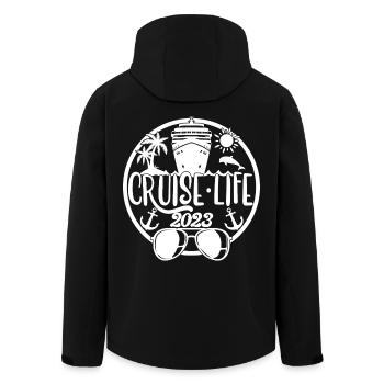 Cruise Life 2023 Cruising Summer Holiday Vacation - Men’s Recycled Softshell Jacket by Stanley/Stella - black - Back - AI Model Male 185 light (185cm)