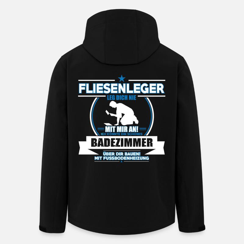 FLIESENLEGER LEG DICH NIE MIT MIR AN! - Recycelte Männer Softshell-Jacke von Stanley/Stella - Schwarz