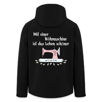 passe-temps à coudre machine à coudre des vêtements pantalons femmes - Veste softshell homme en polyester recyclé Stanley/Stella - noir - Dos - AI Model Male 185 light (185cm)