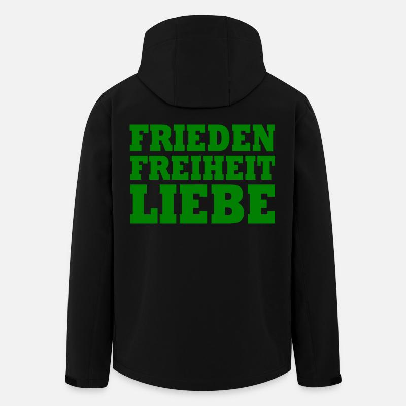 Frieden freiheit liebe - Recycelte Männer Softshell-Jacke von Stanley/Stella - Schwarz