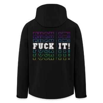FUCK IT! -> Final Thoughts before any decision - Men’s Recycled Softshell Jacket by Stanley/Stella - black - Back - AI Model Male 185 light (185cm)