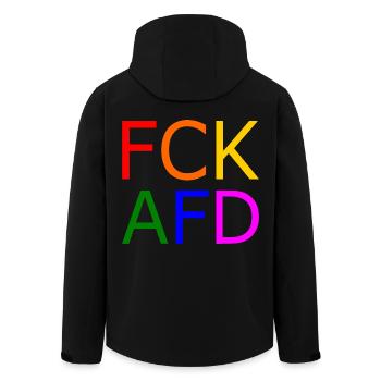 Fck afd - Recycelte Männer Softshell-Jacke von Stanley/Stella - Schwarz - Hinten - AI Model Male 185 light (185cm)