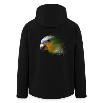 Papagei - Recycelte Männer Softshell-Jacke von Stanley/Stella - Schwarz - Hinten - AI Model Male 185 light (185cm)