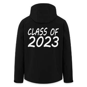 Class of 2023 - Men’s Recycled Softshell Jacket by Stanley/Stella - black - Back - AI Model Male 185 light (185cm)