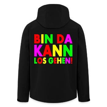 Bin da kann losgehen - Recycelte Männer Softshell-Jacke von Stanley/Stella - Schwarz - Hinten - AI Model Male 185 light (185cm)