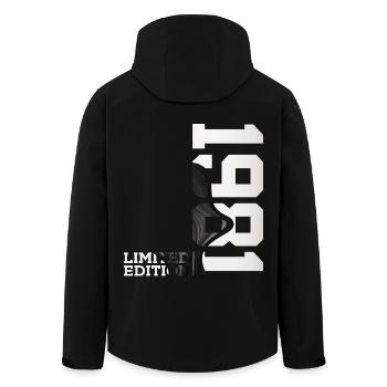 LIMITED EDITION 1981 45TH BIRTHDAY - Men’s Recycled Softshell Jacket by Stanley/Stella - black - Back - AI Model Male 185 light (185cm)