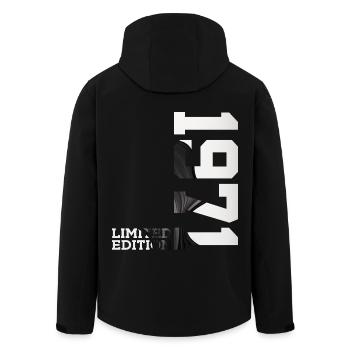 LIMITED EDITION 1971 55TH BIRTHDAY - Men’s Recycled Softshell Jacket by Stanley/Stella - black - Back - AI Model Male 185 light (185cm)