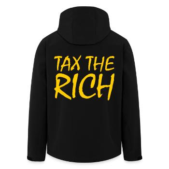 Tax the rich - Recycelte Männer Softshell-Jacke von Stanley/Stella - Schwarz - Hinten - AI Model Male 185 light (185cm)