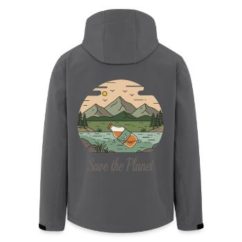 Rettet den Planeten - Recycelte Männer Softshell-Jacke von Stanley/Stella - Schwarz - Hinten - AI Model Male 185 light (185cm)