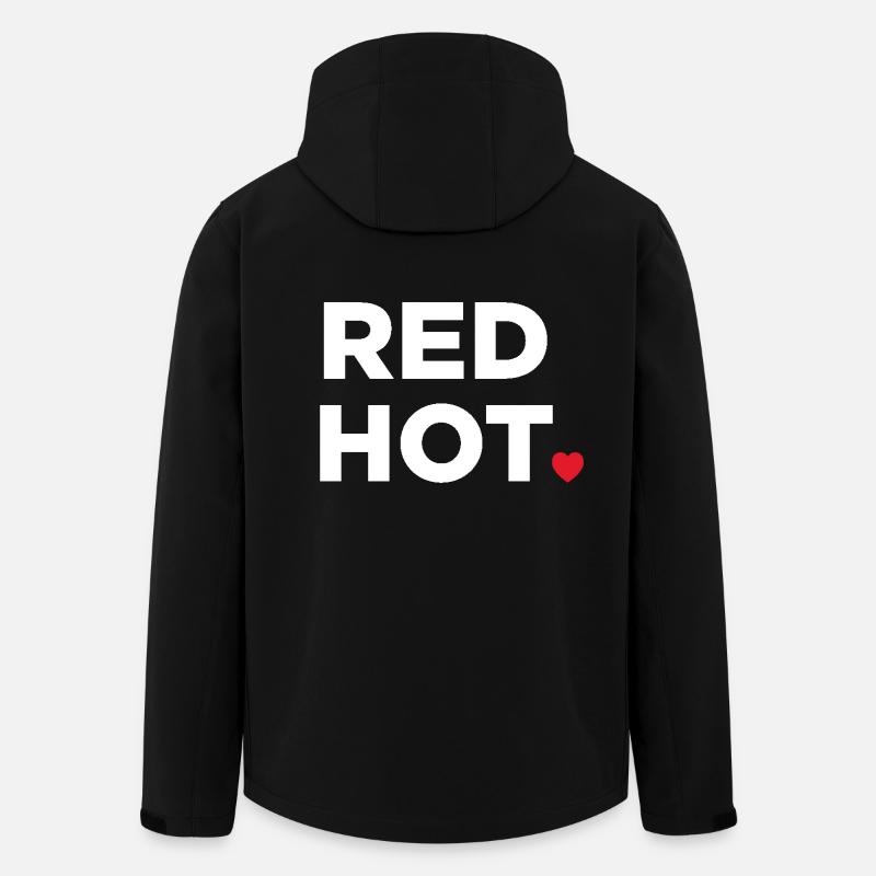 Rouge chaud - Veste softshell homme en polyester recyclé Stanley/Stella - noir