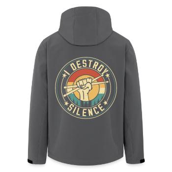 I DESTROY SILENCE - Men’s Recycled Softshell Jacket by Stanley/Stella - black - Back - AI Model Male 185 light (185cm)