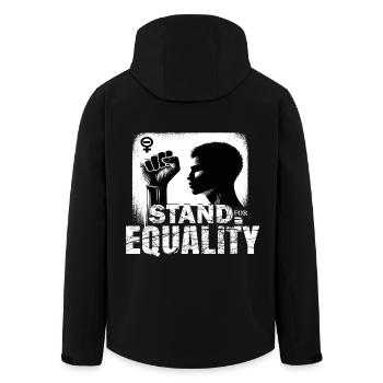 Stand for Equality - Men’s Recycled Softshell Jacket by Stanley/Stella - black - Back - AI Model Male 185 light (185cm)