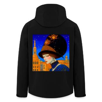 Fantastic person in mask at the Venetian carnival - Men’s Recycled Softshell Jacket by Stanley/Stella - black - Back - AI Model Male 185 light (185cm)