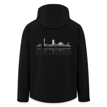 Dortmund 02 - Men’s Recycled Softshell Jacket by Stanley/Stella - black - Back - AI Model Male 185 light (185cm)