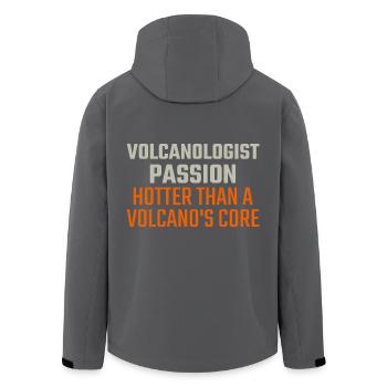Volcanologist Passion Volcanology - Recycelte Männer Softshell-Jacke von Stanley/Stella - Schwarz - Hinten - AI Model Male 185 light (185cm)
