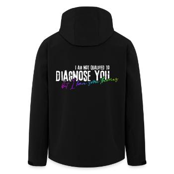 I am not qualified to diagnose you! - Men’s Recycled Softshell Jacket by Stanley/Stella - black - Back - AI Model Male 185 light (185cm)