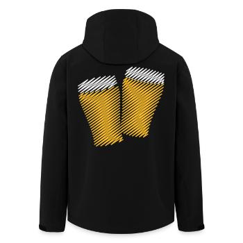 2 Biergläser Stoßen An (Bier / Scribble) - Recycelte Männer Softshell-Jacke von Stanley/Stella - Schwarz - Hinten - AI Model Male 185 light (185cm)